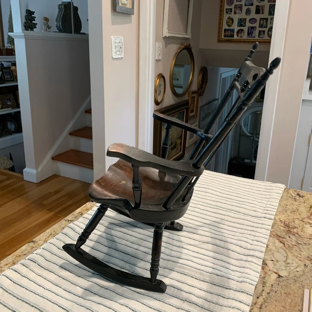 Vintage Wood Doll Rocking Chair